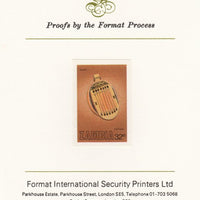 Zambia 1981 Musical Instruments 32n (Bango) imperf proof mounted on Format International proof card as SG 359