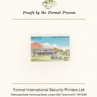 Nevis 1985 Tourism (2nd series) $1.20 (Nisbet's Plantation Inn) imperf proof mounted on Format International proof card as SG 247