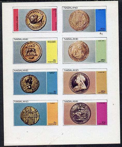 Nagaland 1973 Coins imperf,set of 8 values (1c to 50c) unmounted mint