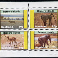 Bernera 1981 Animals (Lion, Monley, Deer & Elephant) perf,set of 4 values (10p to 75p) unmounted mint