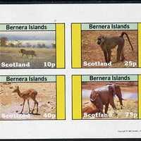 Bernera 1981 Animals (Lion, Monley, Deer & Elephant) imperf,set of 4 values (10p to 75p) unmounted mint