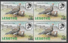 Lesotho 1986-88 Provisional surcharge 15s on 2s Speckled Pigeon unmounted mint block of 4 SG 717