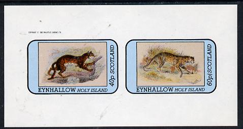 Eynhallow 1982 Wild Cats #1 imperf,set of 2 values (40p & 60p) unmounted mint