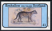 Eynhallow 1982 Wild Cats #1 imperf souvenir sheet (£1 value) unmounted mint