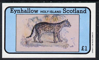 Eynhallow 1982 Wild Cats #1 imperf souvenir sheet (£1 value) unmounted mint