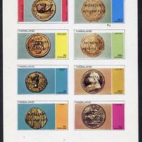 Nagaland 1973 Coins imperf,set of 8 values (1c to 50c) opt'd Monetary Reform unmounted mint