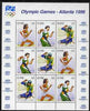 Ireland 1996 Atlanta Olympics 3 x 32p (Running, Discus & Single Kayak) sheetlet containing 3 x se-tenant strips of 3 unmounted mint, as SG 988a x 3