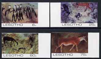 Lesotho 1983 Rock Paintings set of 4 in unmounted mint marginal singles as SG 540-43