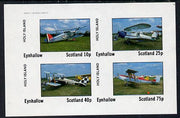 Eynhallow 1982 Bi-planes #3 imperf,set of 4 values (10p to 75p) unmounted mint