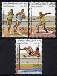 Somalia 1984 Los angeles Olympics set of 3 (Running, discus, high-jump) unmounted mint, SG 716-18