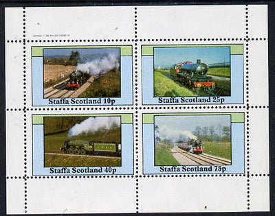 Staffa 1982 Steam Locos #12 perf,set of 4 values (10p to 75p) unmounted mint