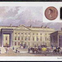 Postcard - Royal Mint on Tower Hill, Medal & 1d black PPC produced by National Postal Museum unused and fine
