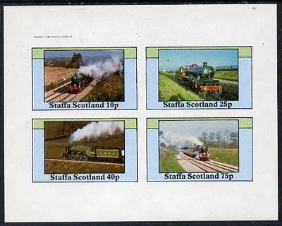 Staffa 1982 Steam Locos #12 imperf,set of 4 values (10p to 75p) unmounted mint