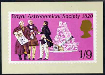 Postcard - Royal Astronomical Society - 1s9d stamp of 1970 PPC produced by National Postal Museum unused and fine