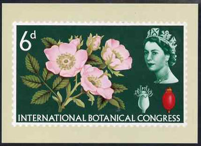 Postcard - Roses Exhibition - 6d Botanical stamp of 1964 PPC produced by National Postal Museum unused and fine