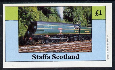 Staffa 1982 Steam Locos #12 imperf souvenir sheet (£1 value) unmounted mint