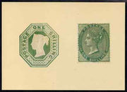Postcard - R M Phillip's Collection - 1s embossed & Surface Printed 1s stamps PPC produced by National Postal Museum unused and fine