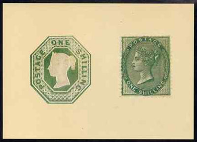 Postcard - R M Phillip's Collection - 1s embossed & Surface Printed 1s stamps PPC produced by National Postal Museum unused and fine
