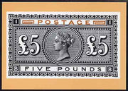 Postcard - R M Phillip's Collection - £5 bi-colour of 1882 PPC produced by National Postal Museum unused and fine