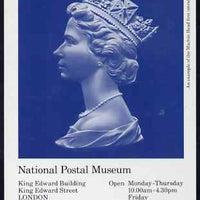Postcard - The Arnold Machin Bust (in blue) PPC produced by National Postal Museum unused and fine