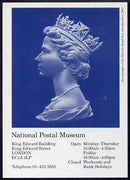 Postcard - The Arnold Machin Bust (in blue) PPC produced by National Postal Museum unused and fine