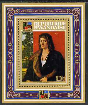 Rwanda 1973 IBRA Stamp Exhibition - Famous Paintings perf m/sheet unmounted mint, SG MS543
