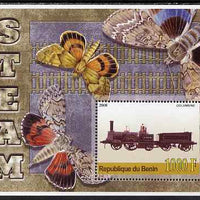 Benin 2006 Early Steam Locos #2 (Columbine) perf m/sheet with Butterflies in background unmounted mint. Note this item is privately produced and is offered purely on its thematic appeal