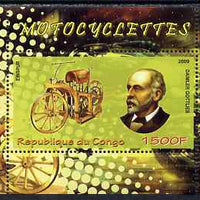 Congo 2009 Motorcycles & Gottlieb Daimler perf m/sheet unmounted mint