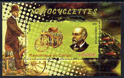 Congo 2009 Motorcycles & Gottlieb Daimler perf m/sheet unmounted mint