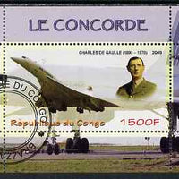 Congo 2009 Concorde & General De Gaulle perf m/sheet fine cto used