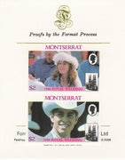 Montserrat 1986 Royal Wedding (Andrew & Fergie) $2 imperf se-tenant proof pair mounted on Format International proof card as SG 693a