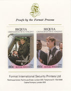 St Vincent - Bequia 1986 Royal Wedding (Andrew & Fergie) 60c imperf se-tenant proof pair mounted on Format International proof card