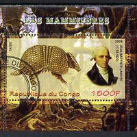 Congo 2009 Jean Baptiste Lamarc (zoologist) & Tatou perf m/sheet fine cto used