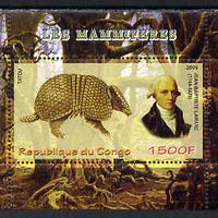 Congo 2009 Jean Baptiste Lamarc (zoologist) & Tatou perf m/sheet unmounted mint