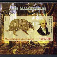 Congo 2009 Jean Baptiste Lamarc (zoologist) & Tatou imperf m/sheet unmounted mint