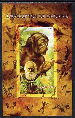 Congo 2009 Charles Darwin & Evolution of Man imperf m/sheet unmounted mint