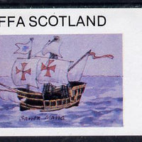 Staffa 1982 Ships #1 (Santa Maria) imperf souvenir sheet (£1 value) unmounted mint