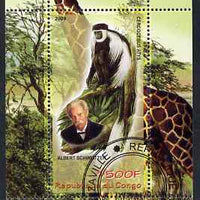 Congo 2009 Albert Schweitzer & African Fauna perf m/sheet fine cto used