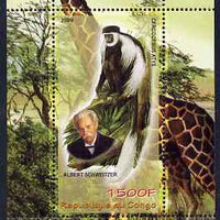 Congo 2009 Albert Schweitzer & African Fauna perf m/sheet unmounted mint