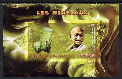 Congo 2009 Mahatma Gandhi & Minerals imperf m/sheet unmounted mint