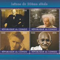 Congo 2018 Icons of the 20th Century #1 (Churchill,Einstein,Marie Curie & Gandhi) perf sheetlet containing 4 values unmounted mint. Note this item is privately produced and is offered purely on its thematic appeal.