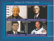 Congo 2018 Icons of the 20th Century #2 (Mandela, Roosevely, Kennedy & Neil Armstrong) perf sheetlet containing 4 values unmounted mint. Note this item is privately produced and is offered purely on its thematic appeal.