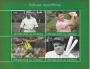 Congo 2018 Icons of Sport #2 (Bradman, Faldo, U Bolt & Babe Ruth) perf sheetlet containing 4 values unmounted mint. Note this item is privately produced and is offered purely on its thematic appeal.