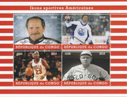Congo 2018 Icons of American Sport #2 (NDale Earnhardt, Wayne Gretzky, M Jordan & Babe Ruth) perf sheetlet containing 4 values unmounted mint. Note this item is privately produced and is offered purely on its thematic appeal.