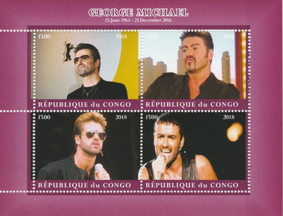 Congo 2018 George Michael #1 perf sheetlet containing 4 values unmounted mint. Note this item is privately produced and is offered purely on its thematic appeal.