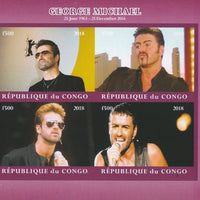Congo 2018 George Michael #1 imperf sheetlet containing 4 values unmounted mint. Note this item is privately produced and is offered purely on its thematic appeal.