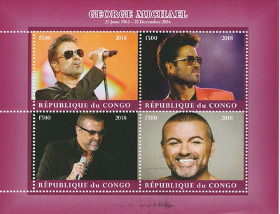 Congo 2018 George Michael #2 perf sheetlet containing 4 values unmounted mint. Note this item is privately produced and is offered purely on its thematic appeal.