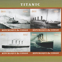 Congo 2018 The Titanic #1 imperf sheetlet containing 4 values unmounted mint. Note this item is privately produced and is offered purely on its thematic appeal.