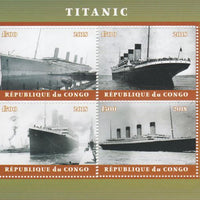 Congo 2018 The Titanic #2 perf sheetlet containing 4 values unmounted mint. Note this item is privately produced and is offered purely on its thematic appeal.