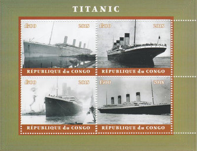 Congo 2018 The Titanic #2 perf sheetlet containing 4 values unmounted mint. Note this item is privately produced and is offered purely on its thematic appeal.